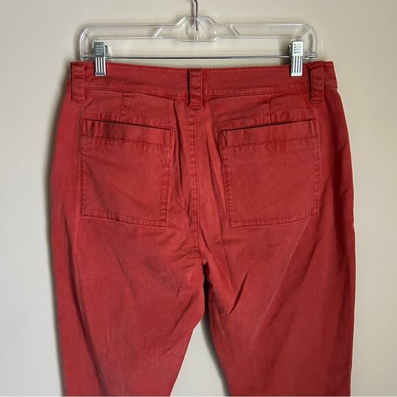 CAbi Burnt Orange Mid-Rise Straight Leg Pockets Center Seam Khaki Pants Size 10 - Picture 7 of 13